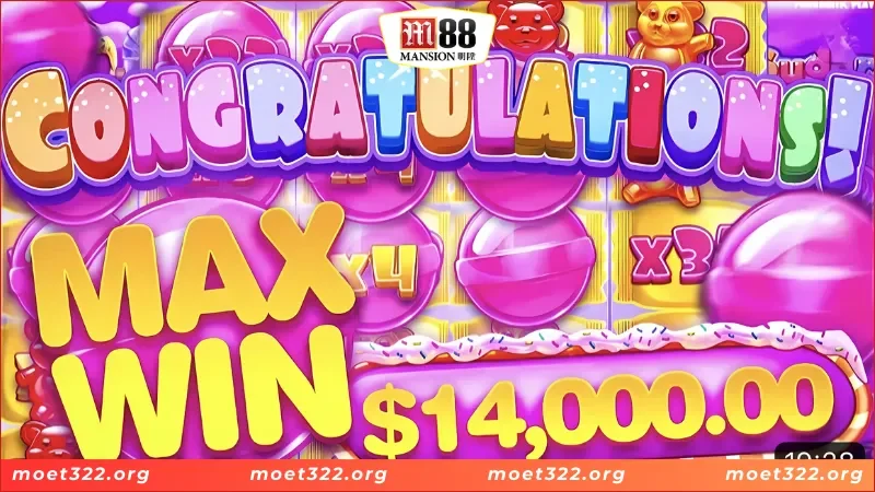 Trải Nghiệm Vòng Quay Hũ Sugar Rush M88 Chủ Đề Cực Thú Vị 6 Tính năng chuỗi thắng cùng game Sugar Rush